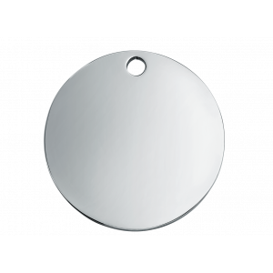 Round Silver Dog Tag