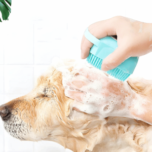 Silicone Dog Bath Brush with Shampoo Dispenser – Grooming Brush for Dogs, Cats & Other Pets
